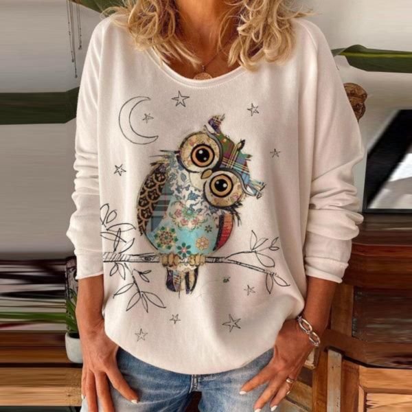 Cute Animal Print Long Sleeve Top